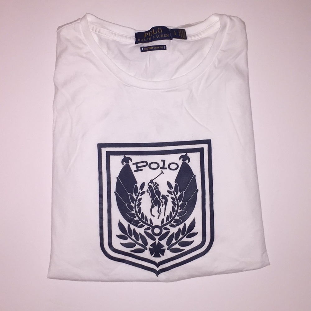 Navy Blue and White Polo.